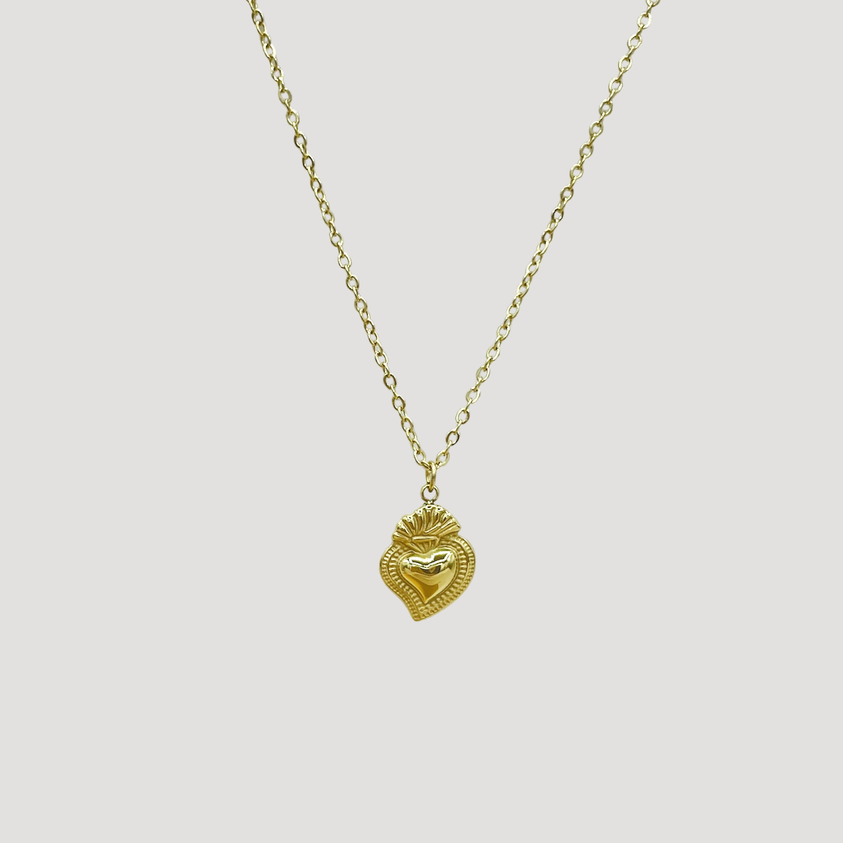 Collana fune con cuore sacro oro – SorrentinoGioielli