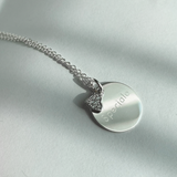 925 Sterling Silver Dot Necklace with Custom Engraving