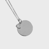 925 Sterling Silver Dot Necklace with Custom Engraving