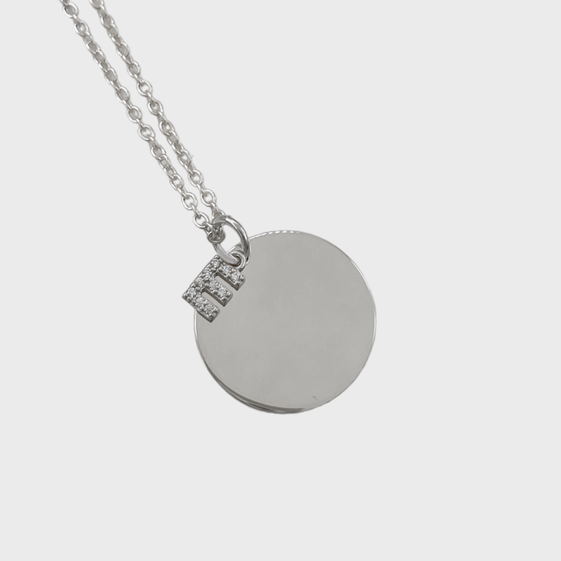 925 Sterling Silver Dot Necklace with Custom Engraving