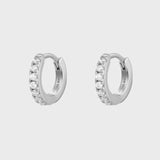 Orecchini Huggie Hoop Zirconati Argento 925