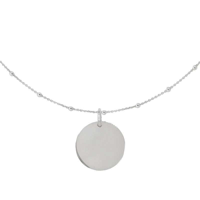 925 Sterling Silver Dot Necklace with Custom Engraving